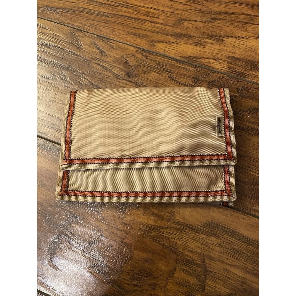 Vtg Levi's Trifold Nylon Wallet Brown Multi-Pocket 80s Mirror Taiwan